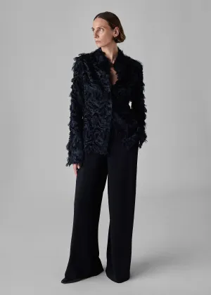 Evening Shirt Jacket in Fil Coupe - Navy