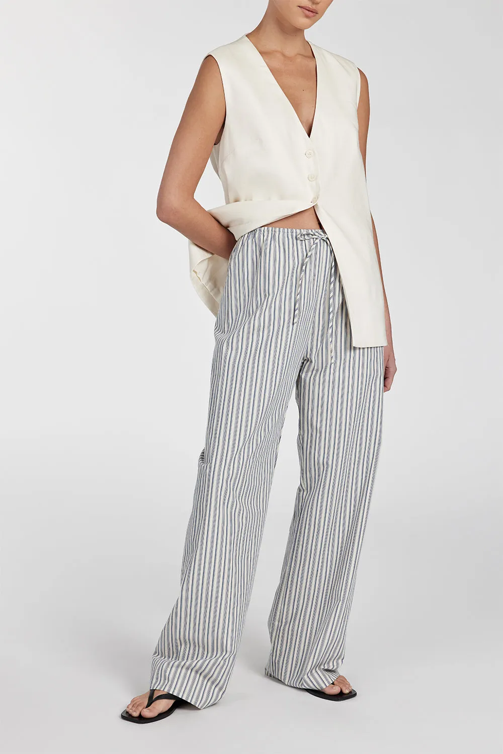 EZRA BLUE STRIPE DRAWSTRING PANT