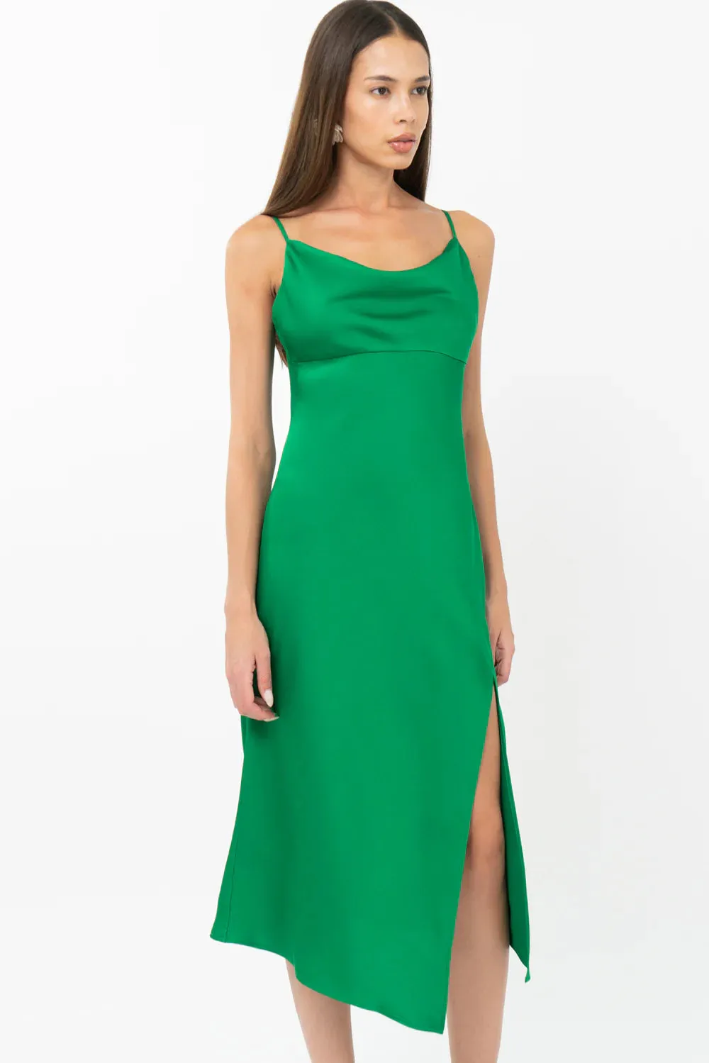 Faith Front Slit Slip Dress