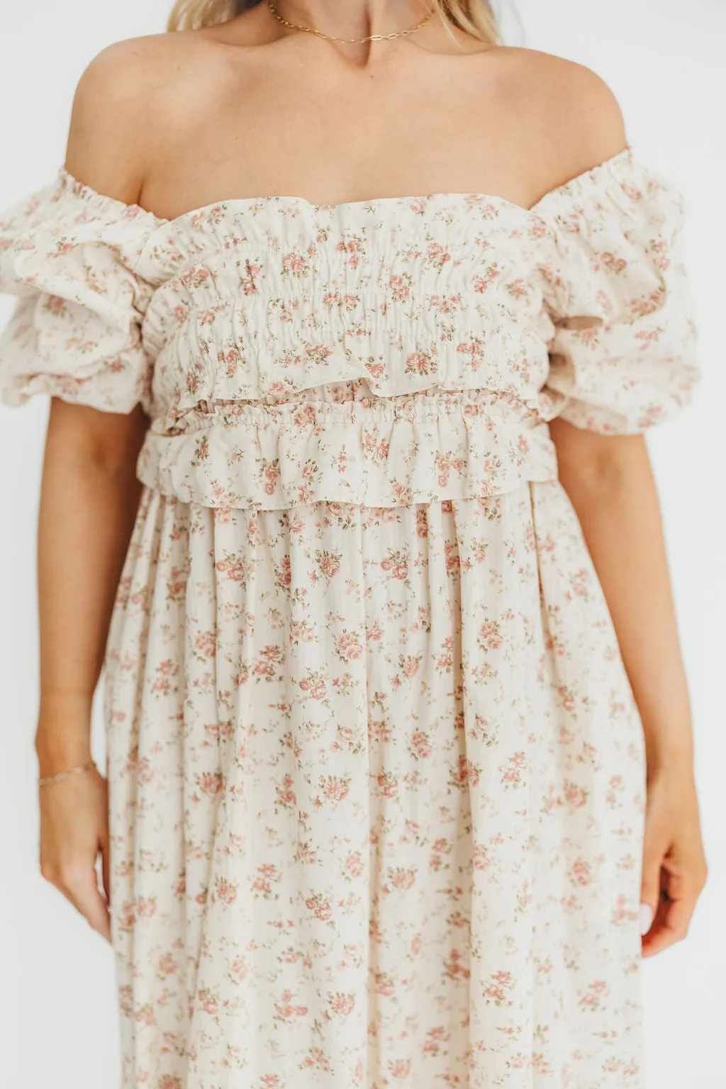 Finley 100% Cotton Peplum Midi Dress in Petal Pink - Bump & Nursing Friendly