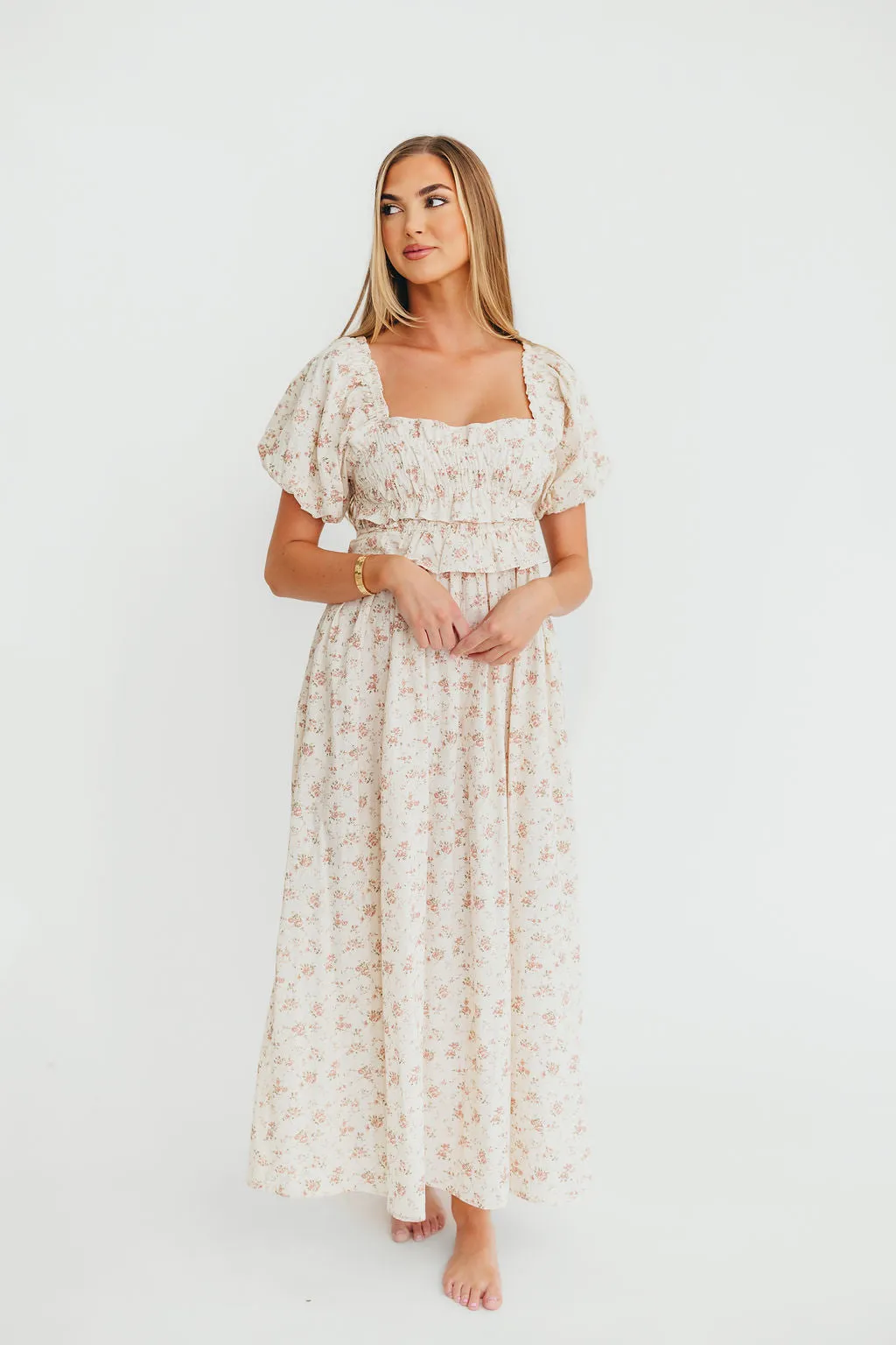 Finley 100% Cotton Peplum Midi Dress in Petal Pink - Bump & Nursing Friendly