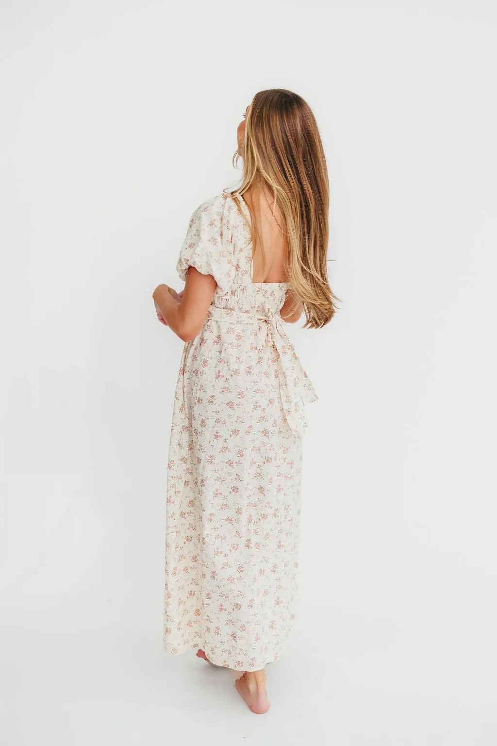 Finley 100% Cotton Peplum Midi Dress in Petal Pink - Bump & Nursing Friendly