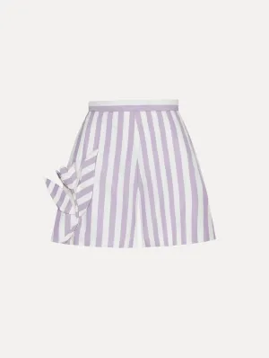Floral Cutout Striped Shorts