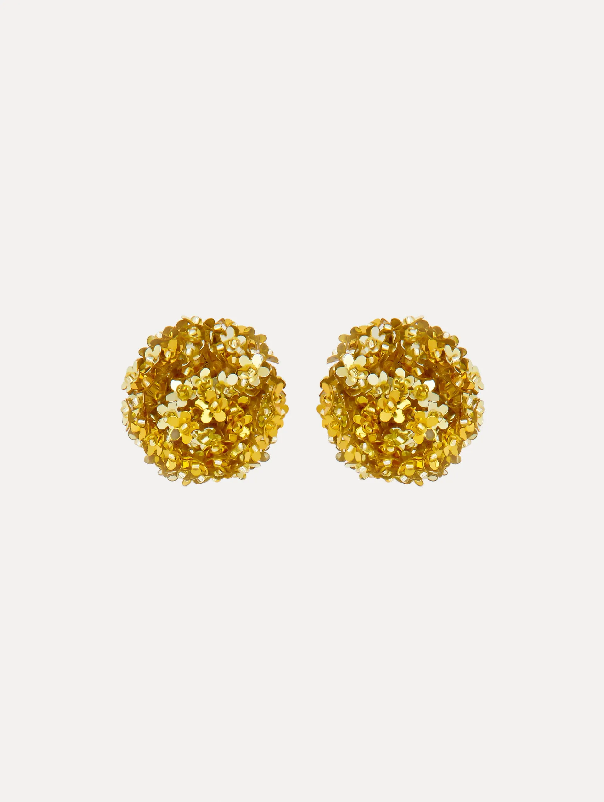 Flower Pompom Clip-On Earrings