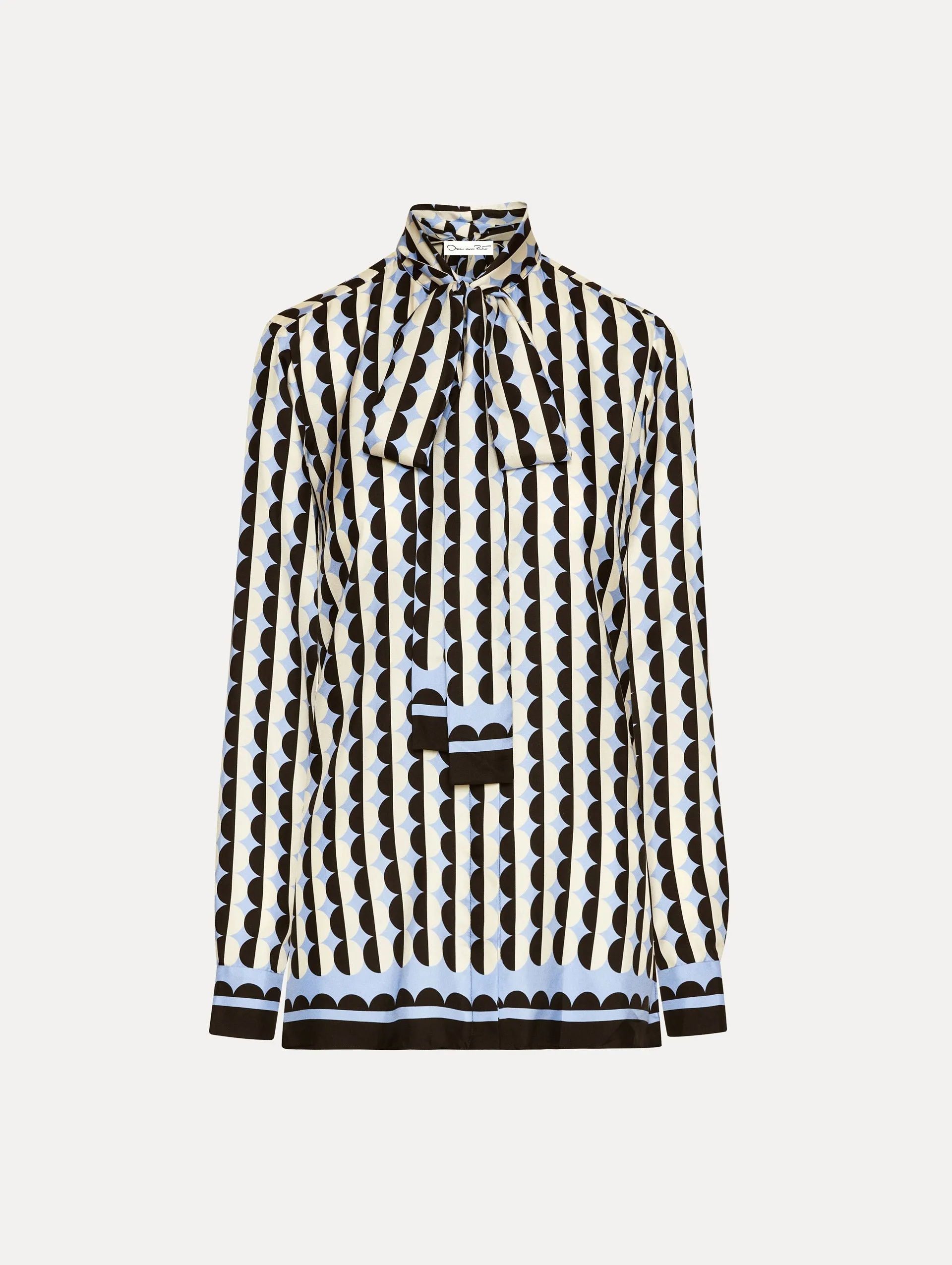Geometric Circle Silk Twill Blouse