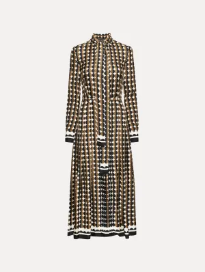 Geometric Circle Silk Twill Dress