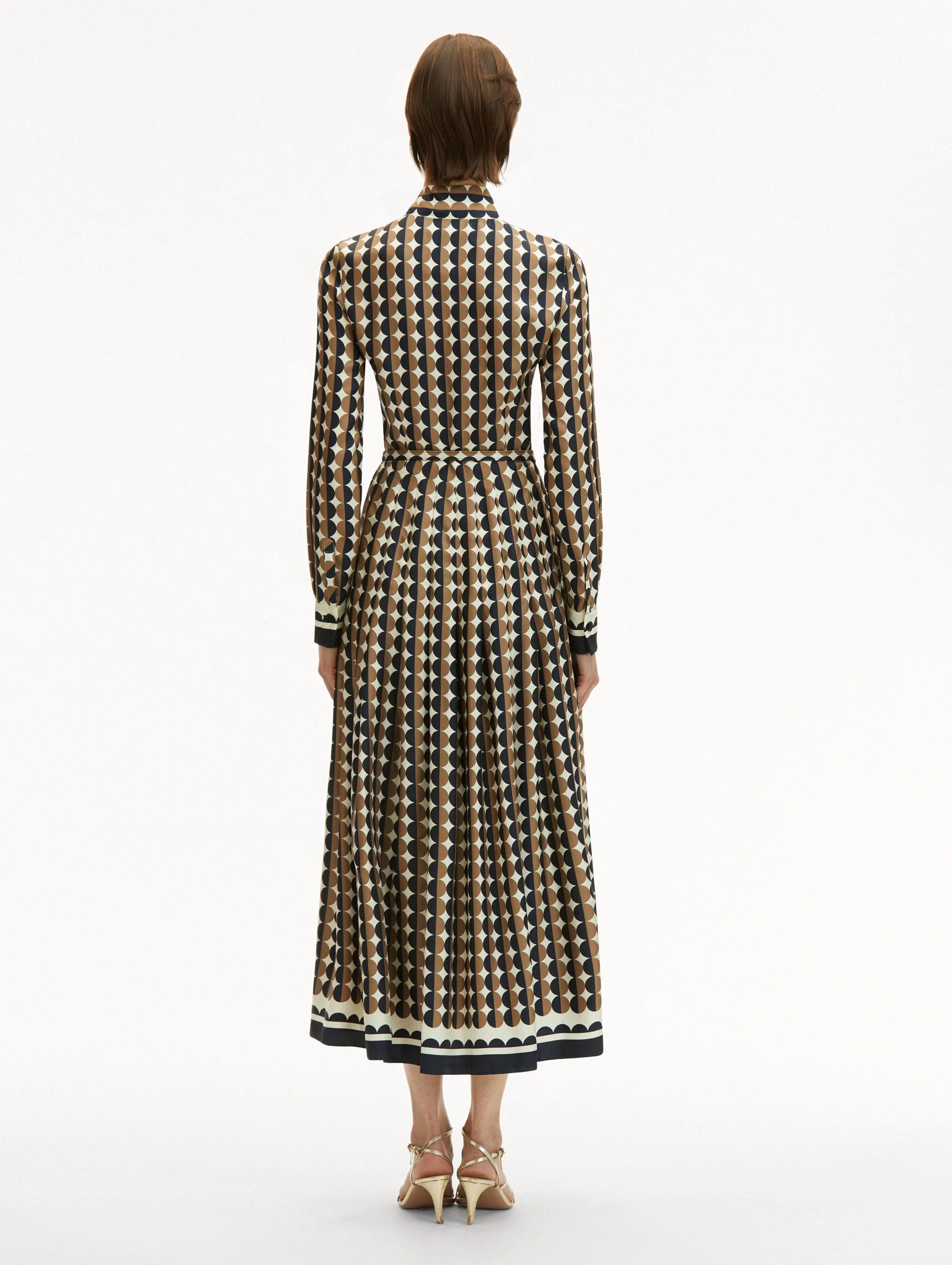 Geometric Circle Silk Twill Dress