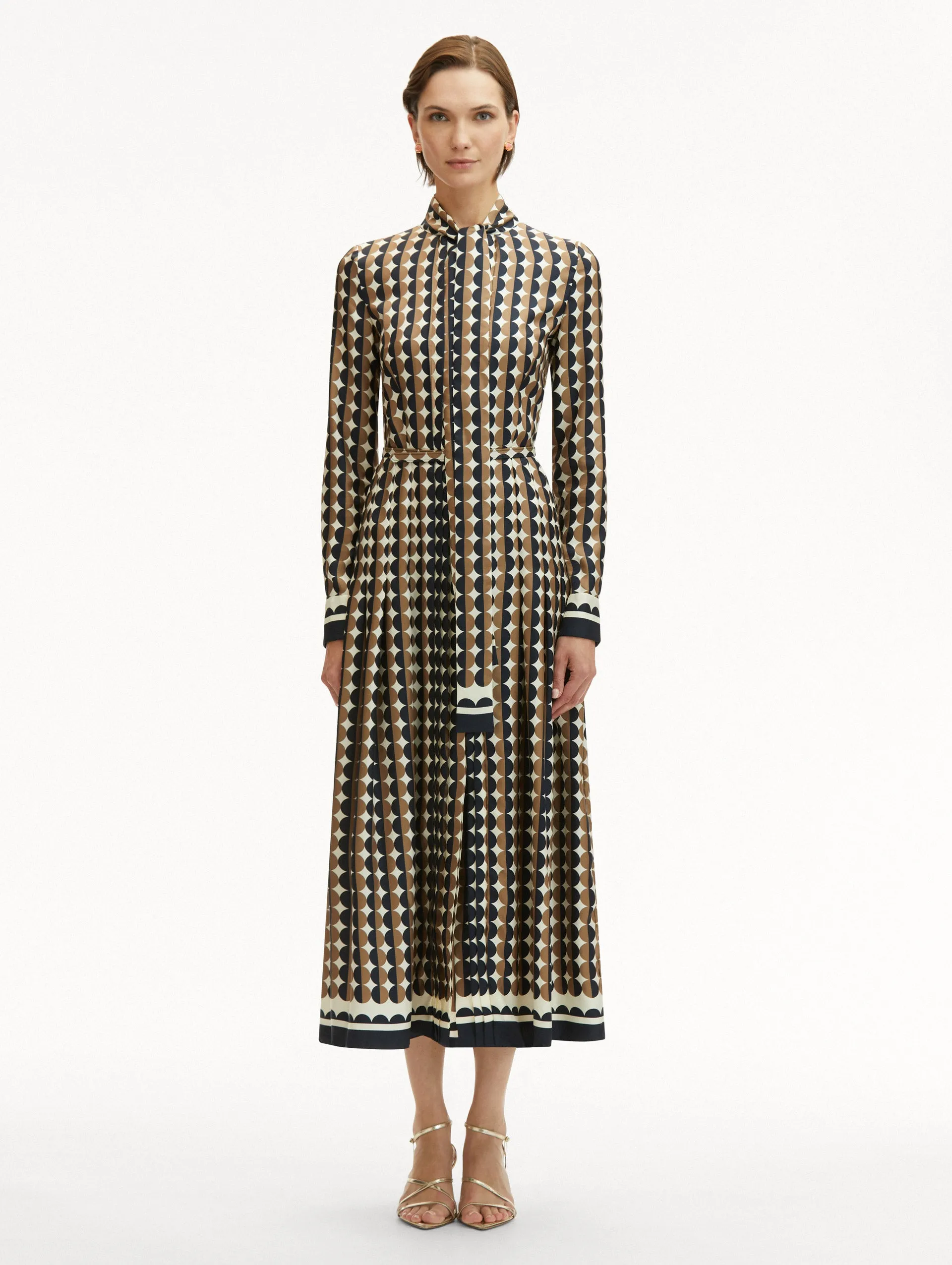 Geometric Circle Silk Twill Dress