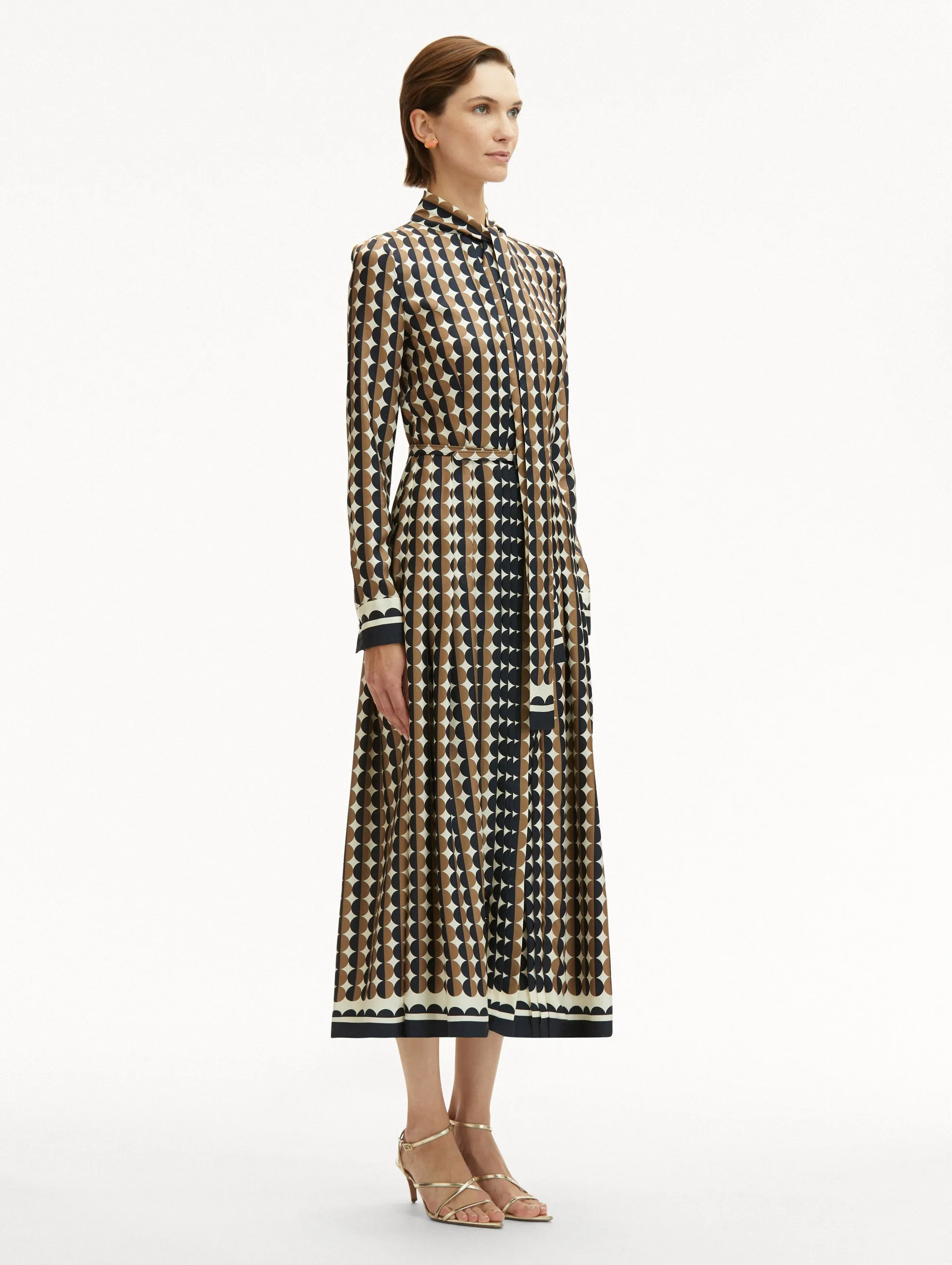 Geometric Circle Silk Twill Dress