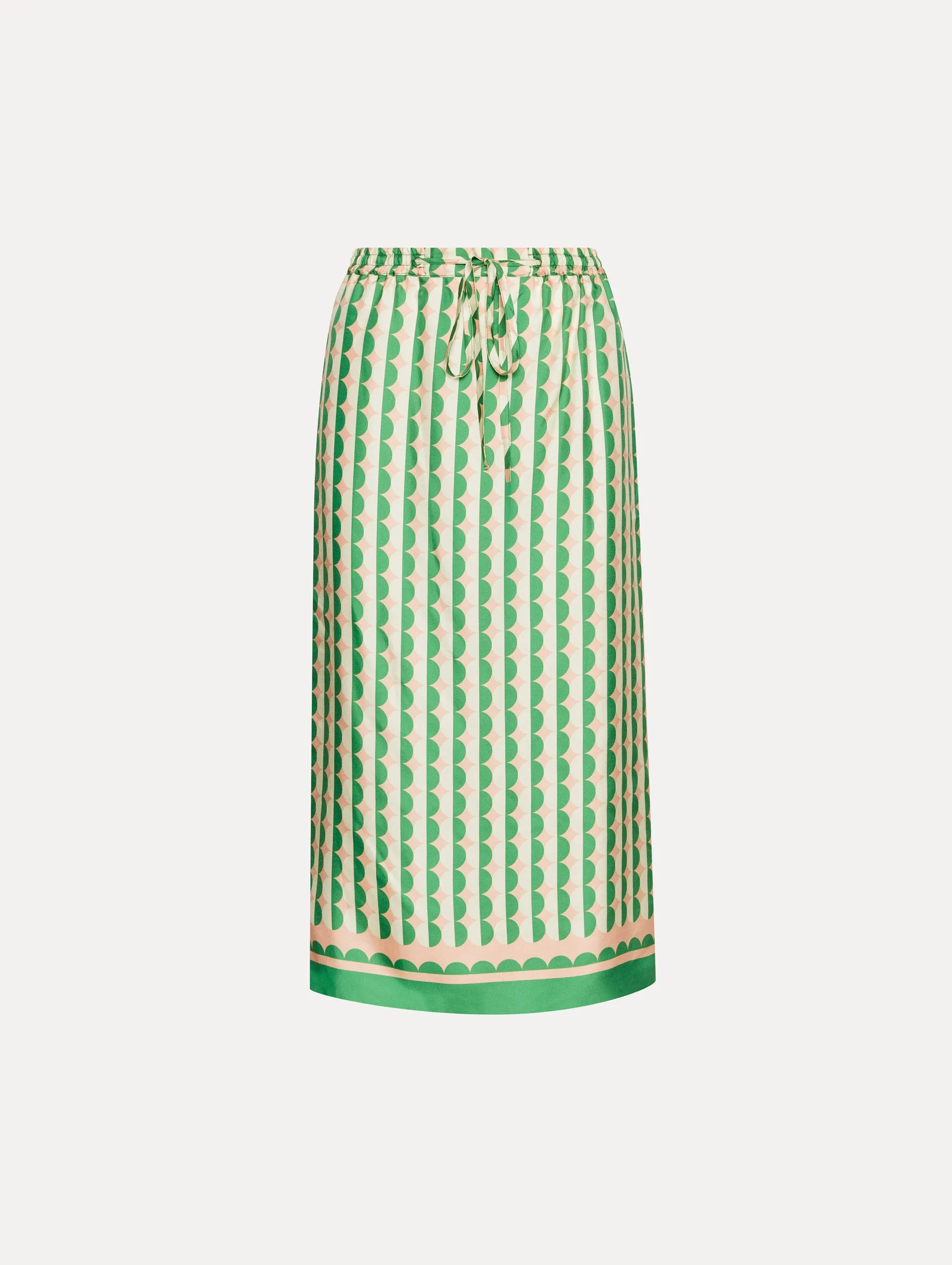 Geometric Circle Silk Twill Skirt