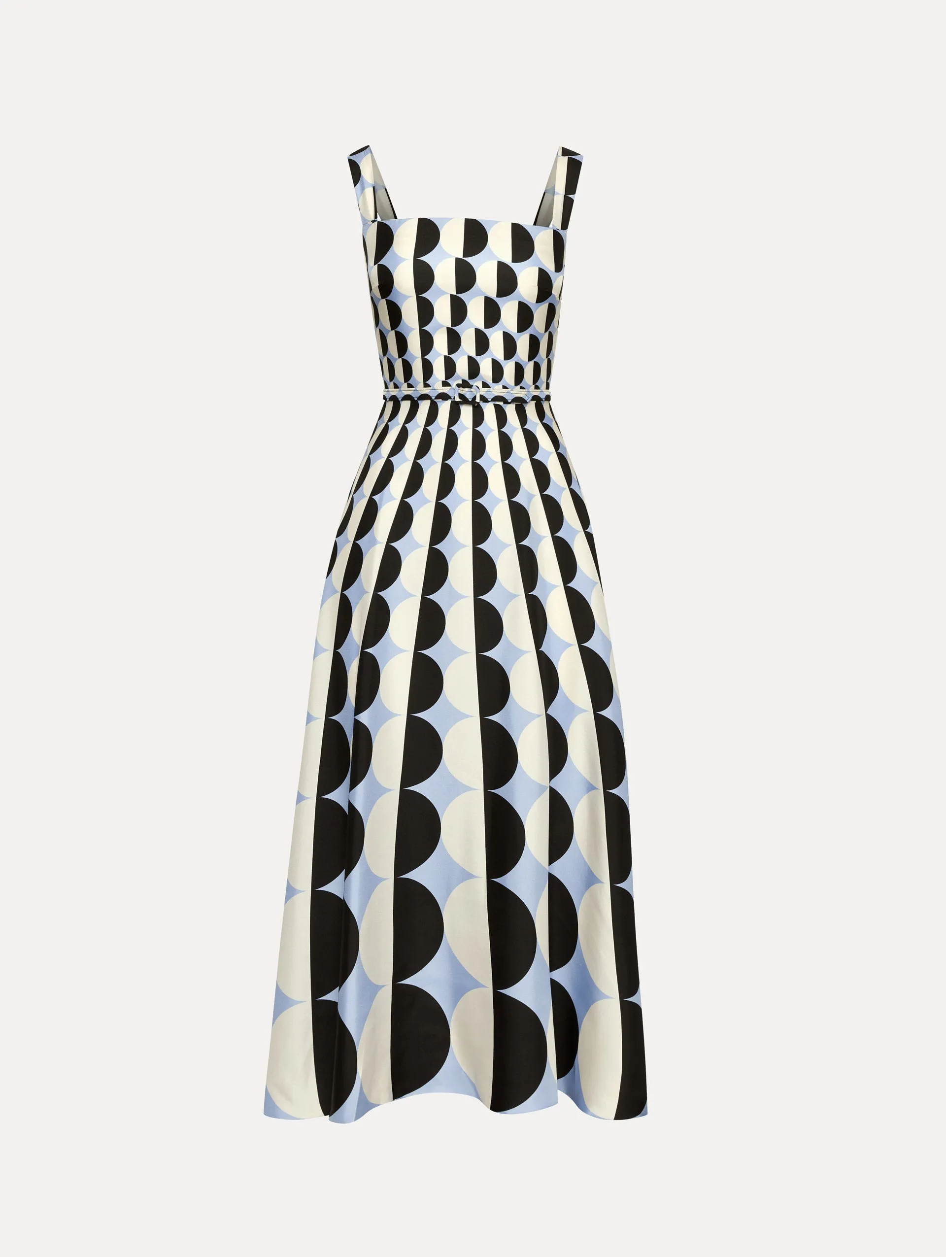 Geometric Circle Silk Twill Sleeveless Dress