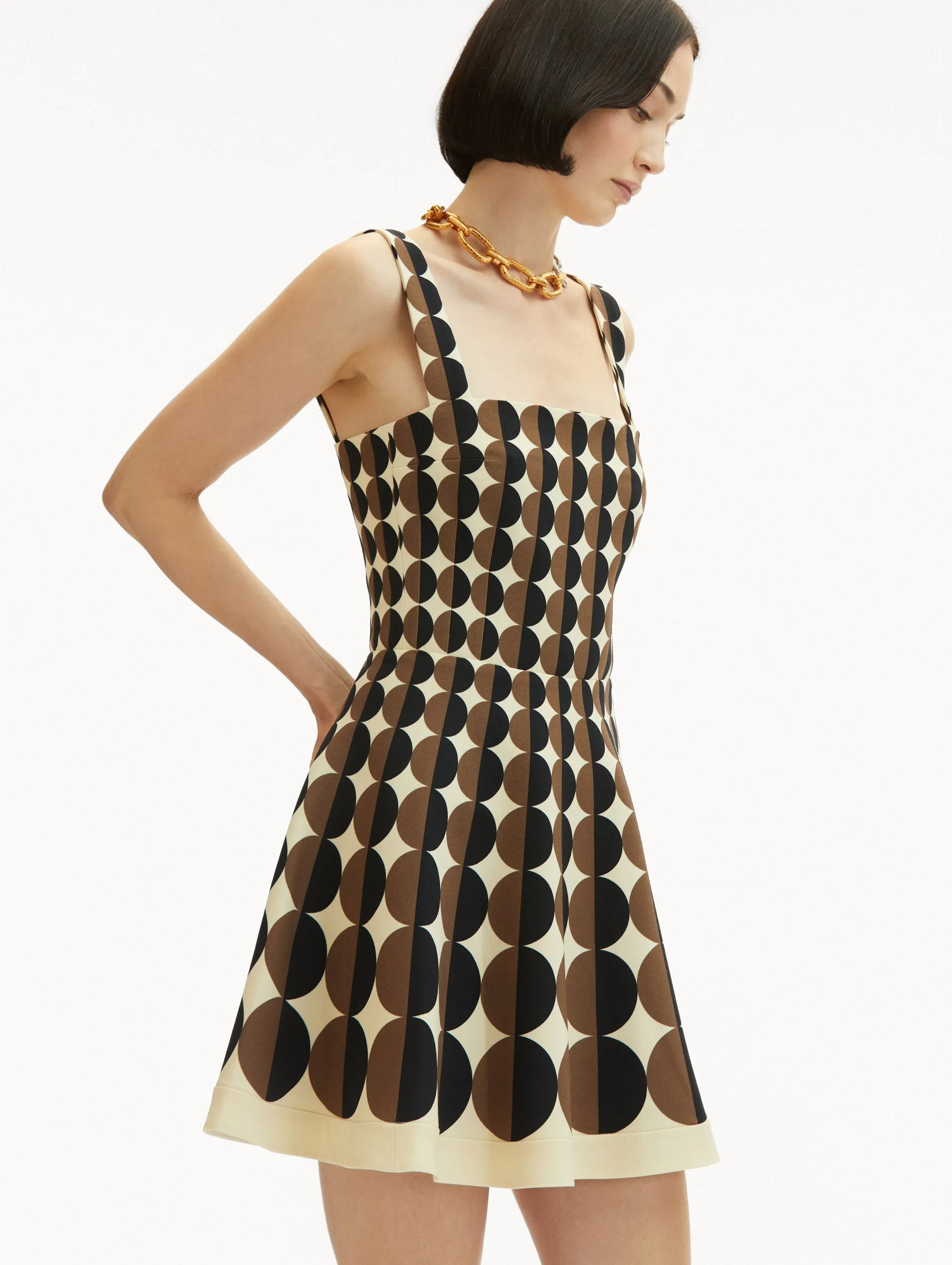 Geometric Circle Wool Dress