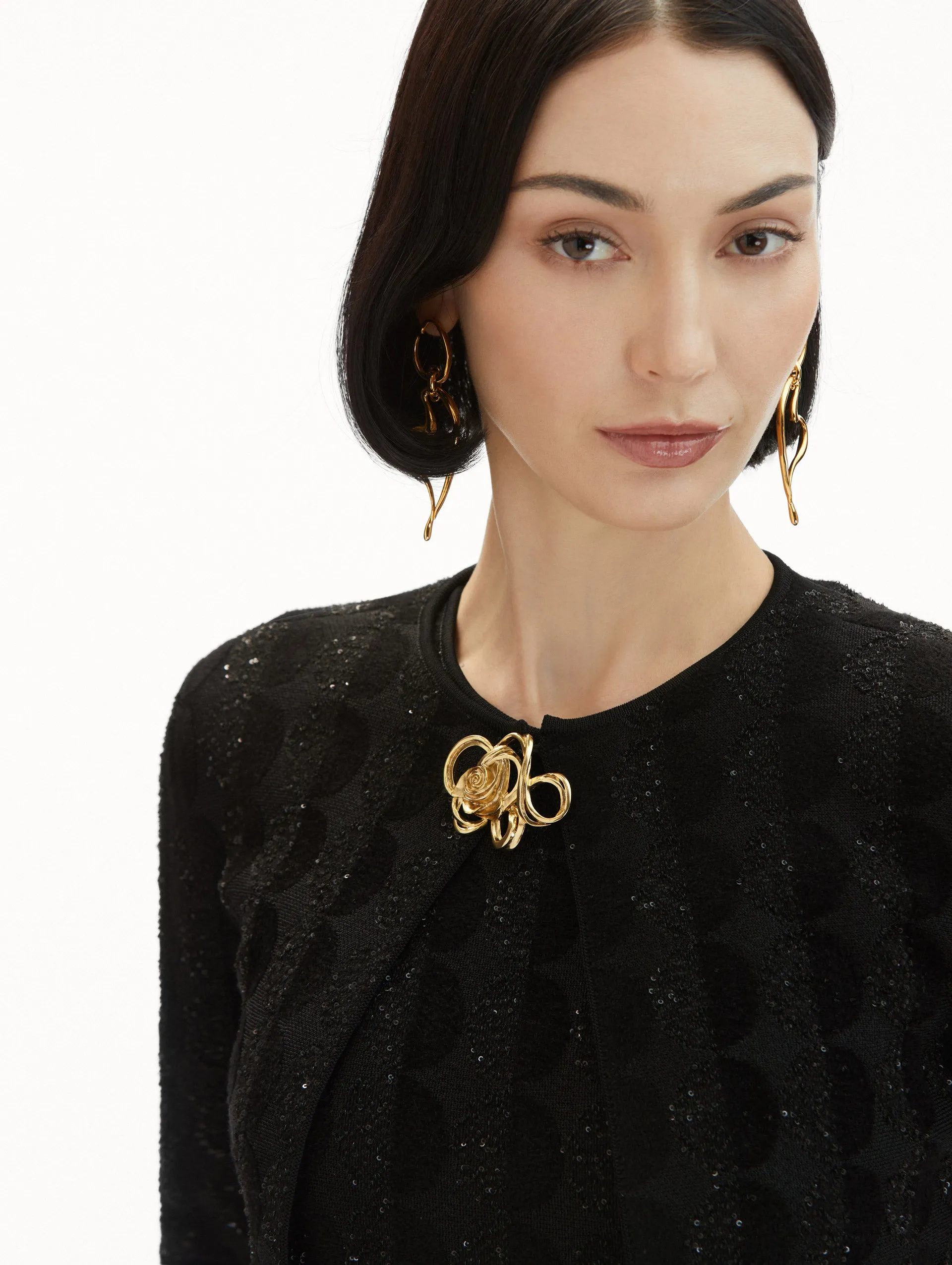 Geometric Rose Brooch