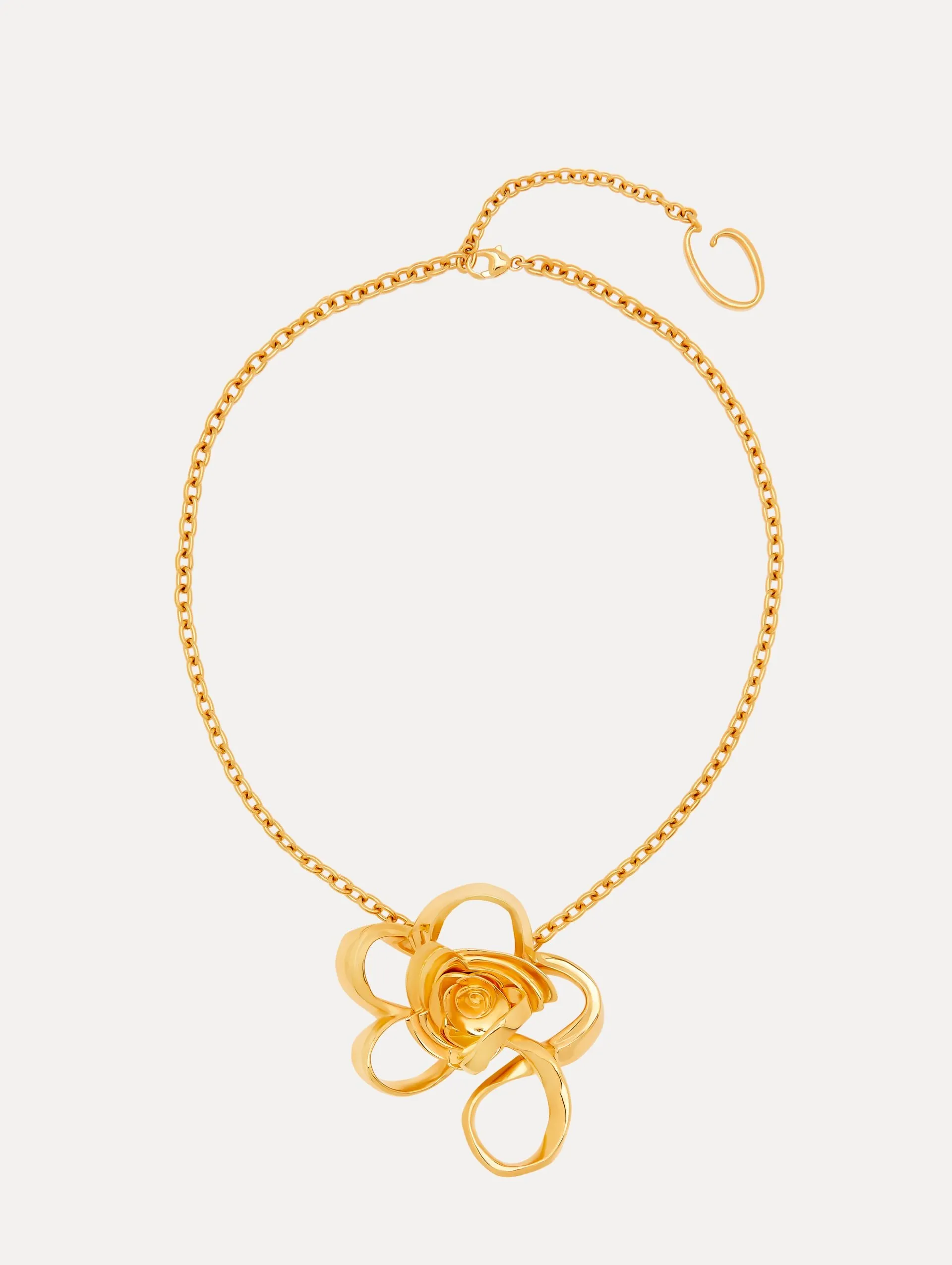 Geometric Rose Pendant Necklace