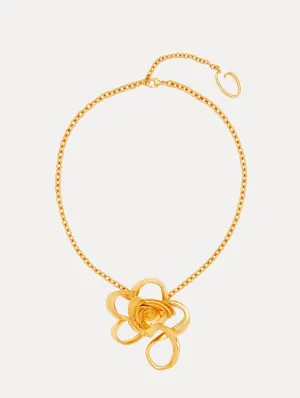 Geometric Rose Pendant Necklace