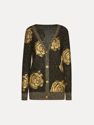 Gold Foil English Rose Cardigan