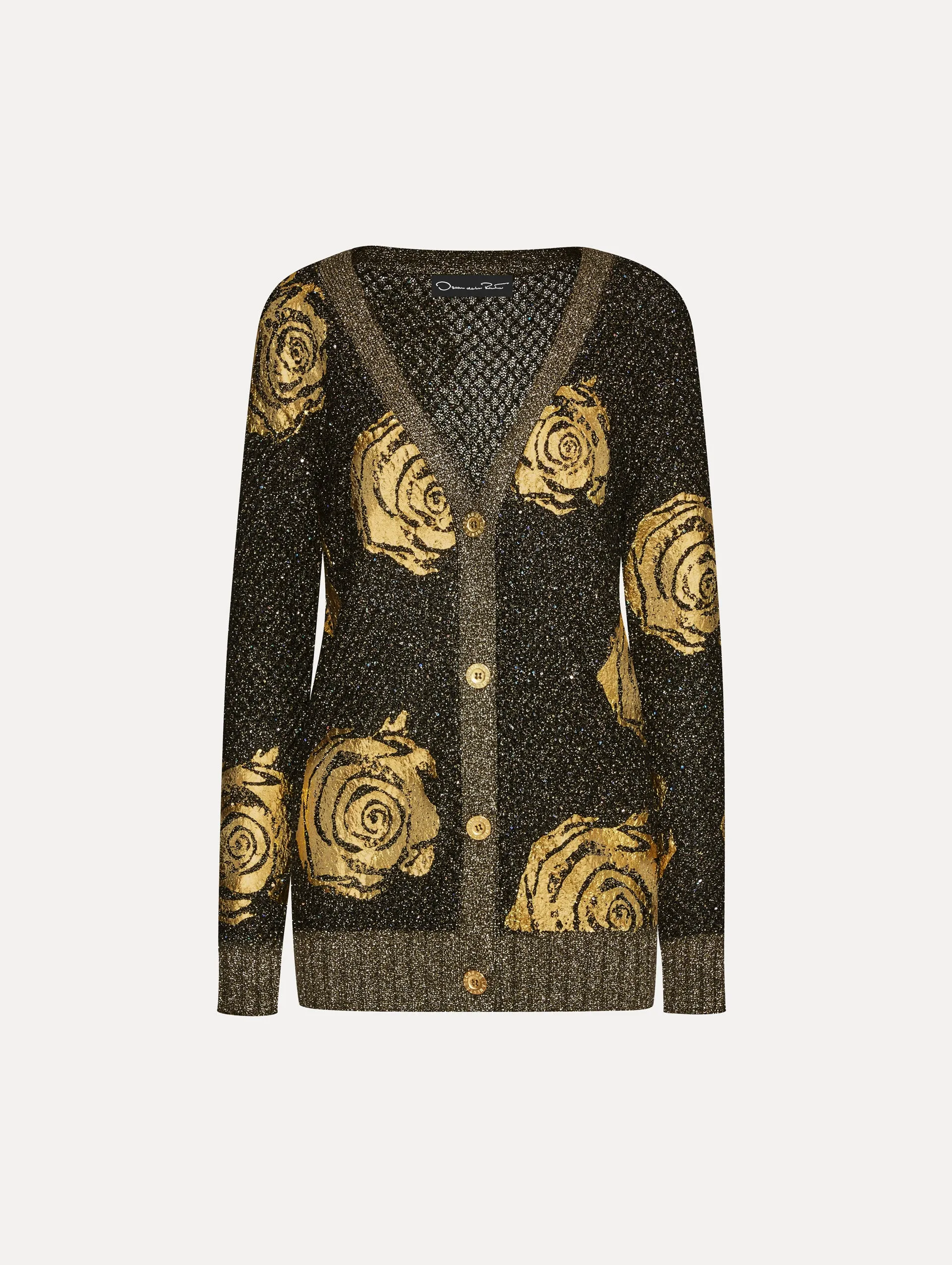 Gold Foil English Rose Cardigan