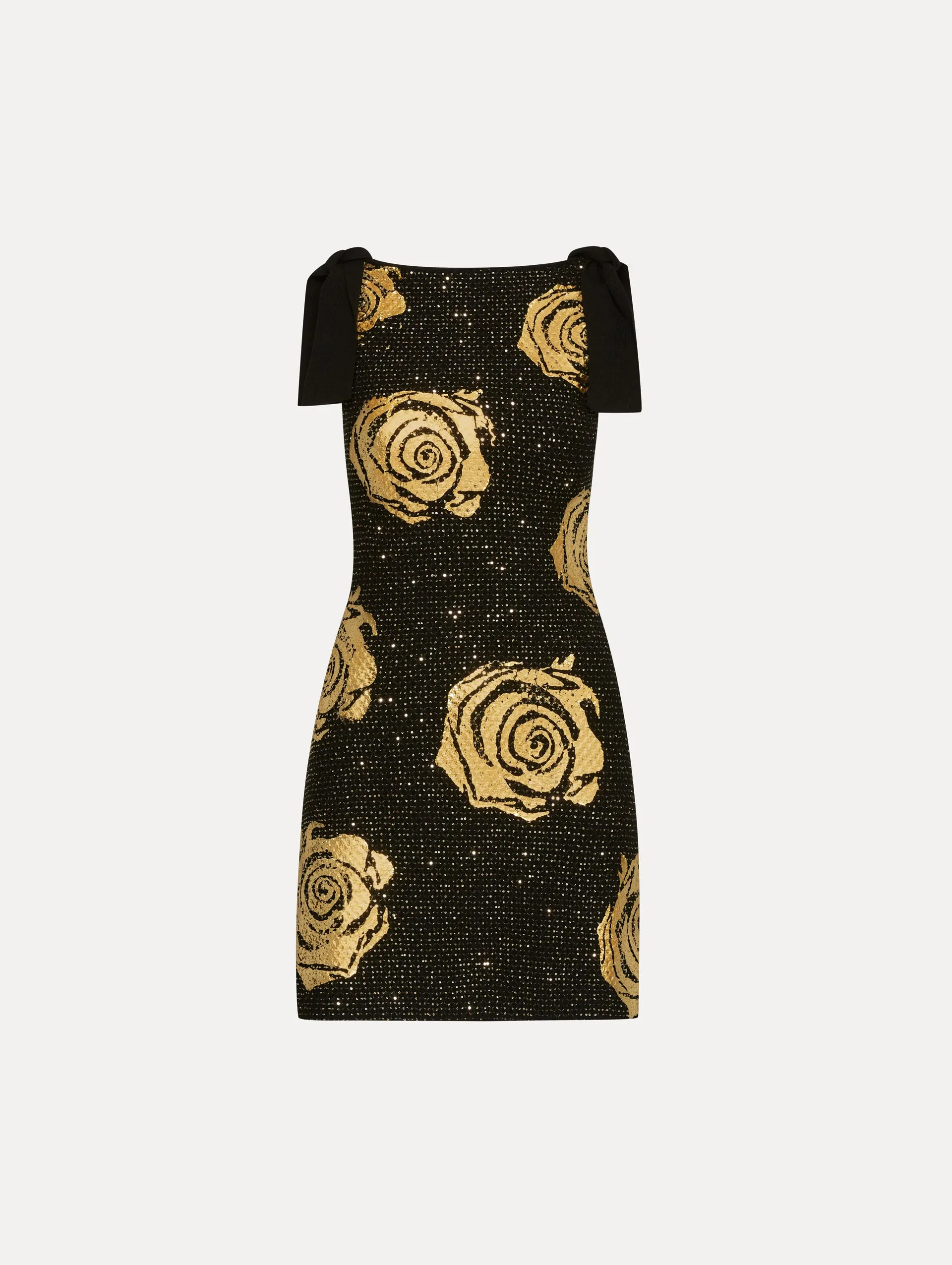 Gold Foil Rose Knit Dress