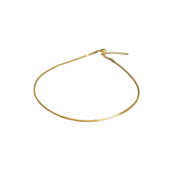 Gold Herringbone Chain Necklace
