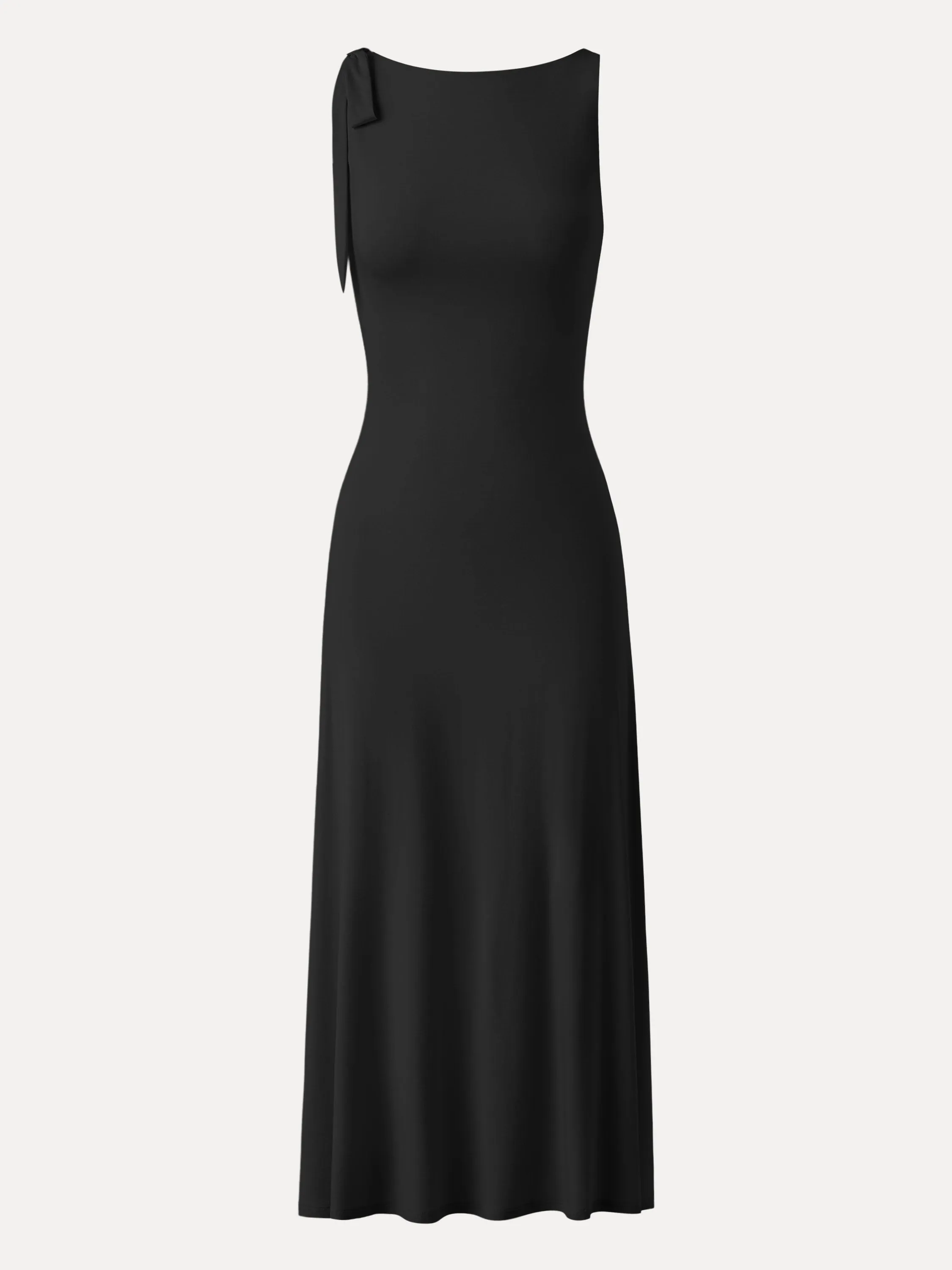 Golden Hour Tencel Silky Adjustable Bow-tie Midi Dress