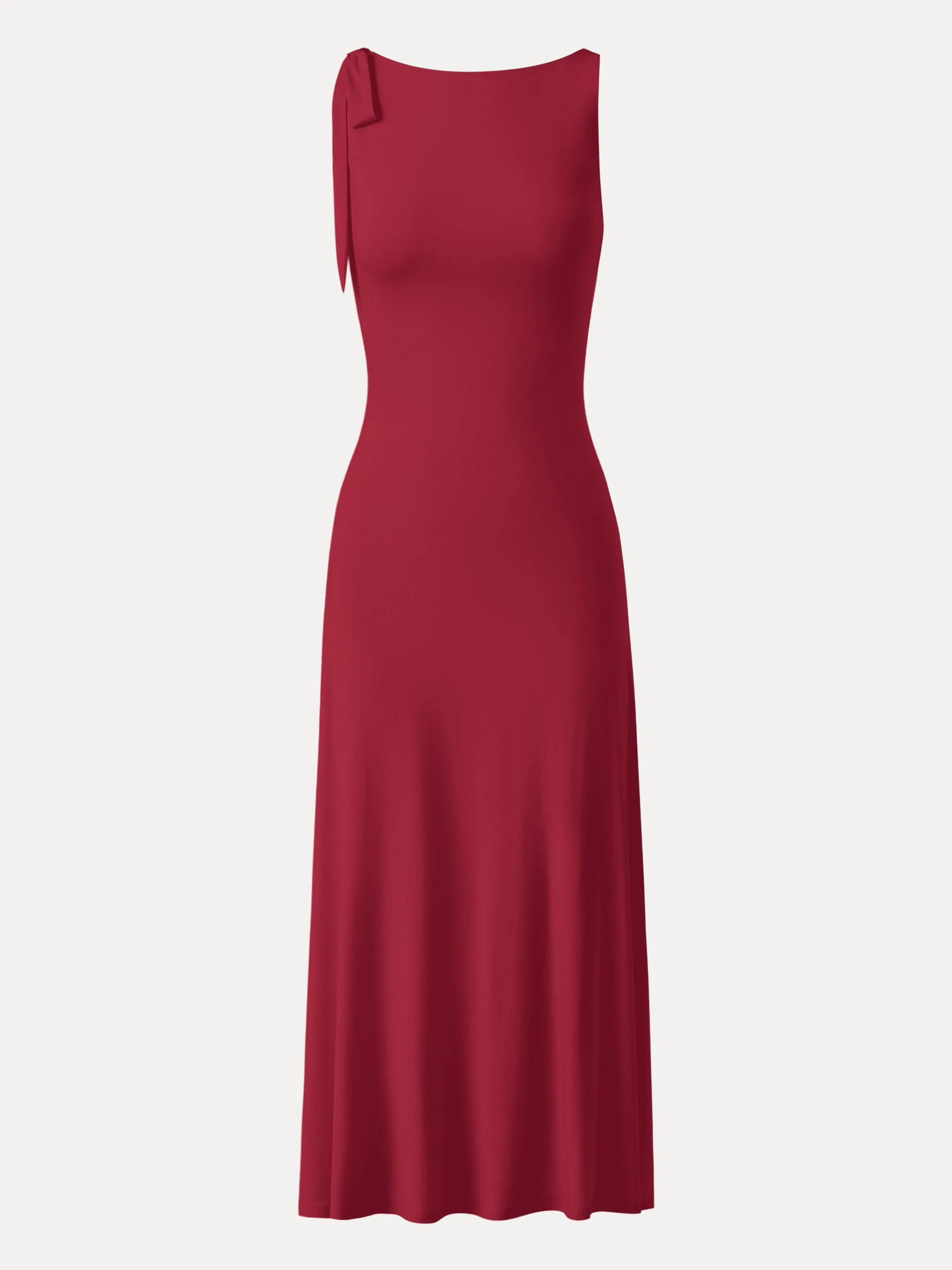 Golden Hour Tencel Silky Adjustable Bow-tie Midi Dress