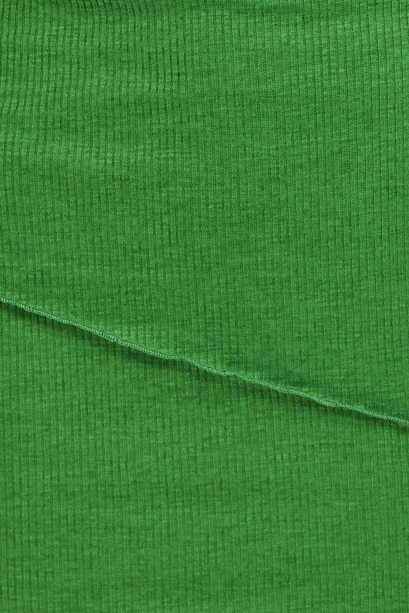 Green Boob Tube Dress Mini Bodycon Ribbed Bandeau