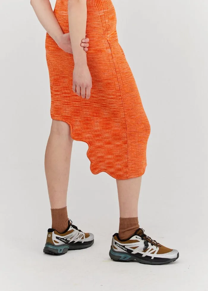 Hannah Silky Asymmetric Wavy Dress