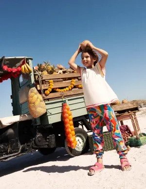 Holiday Trousers-Multi Rainbow Parrot