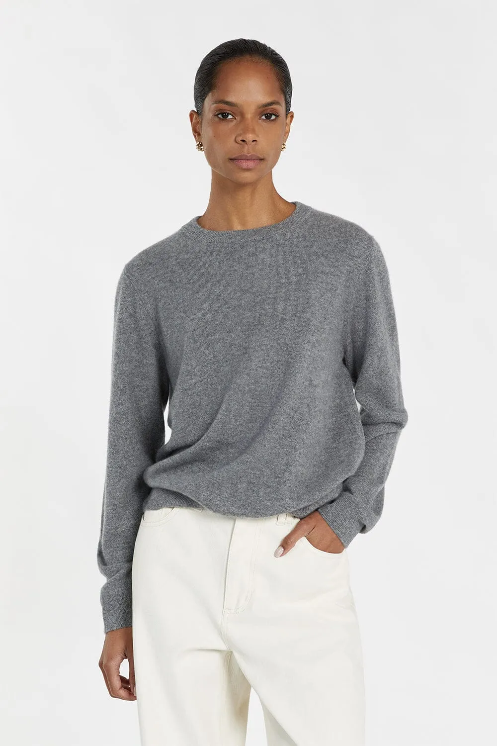 INDY GREY CASHMERE KNIT JUMPER