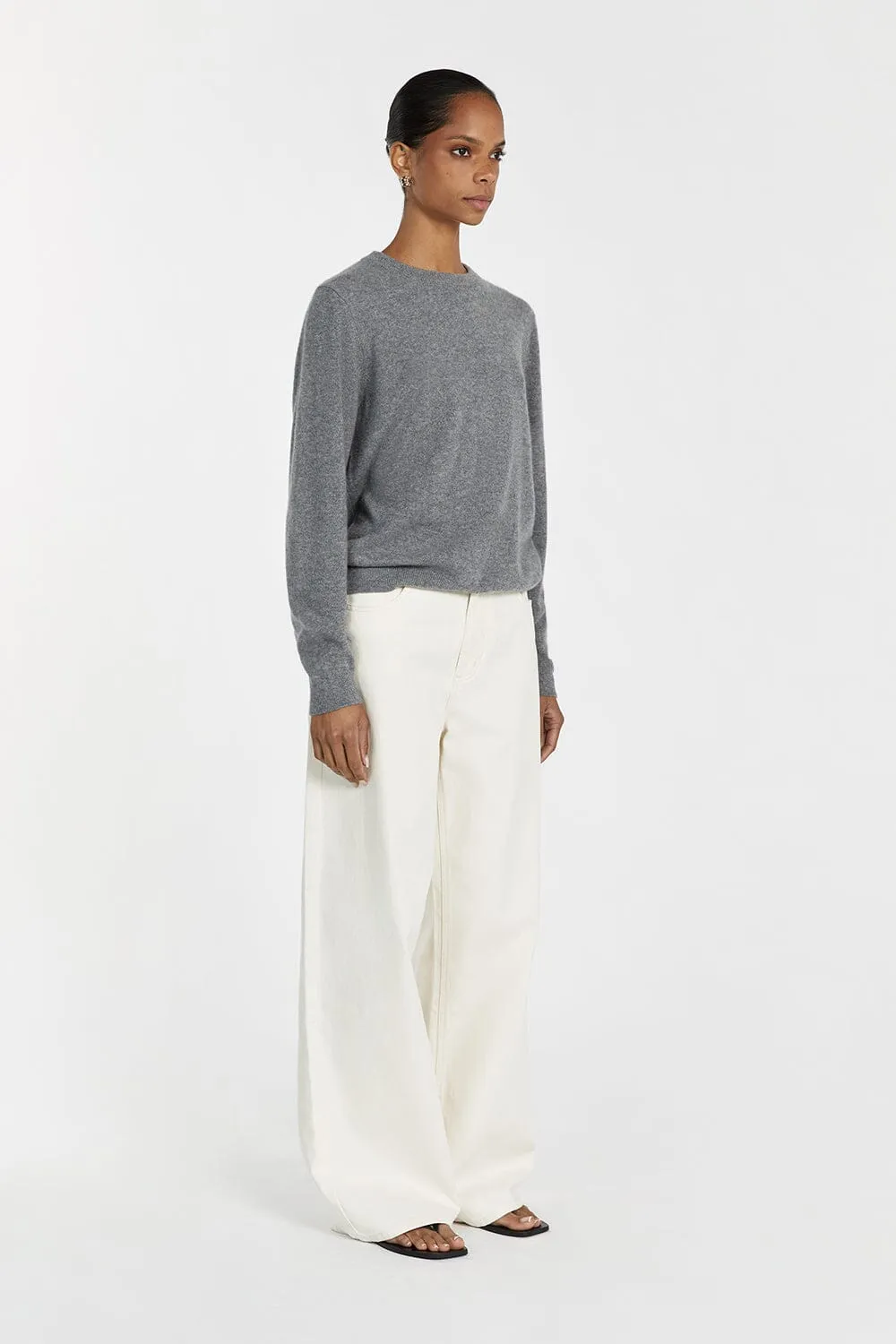 INDY GREY CASHMERE KNIT JUMPER