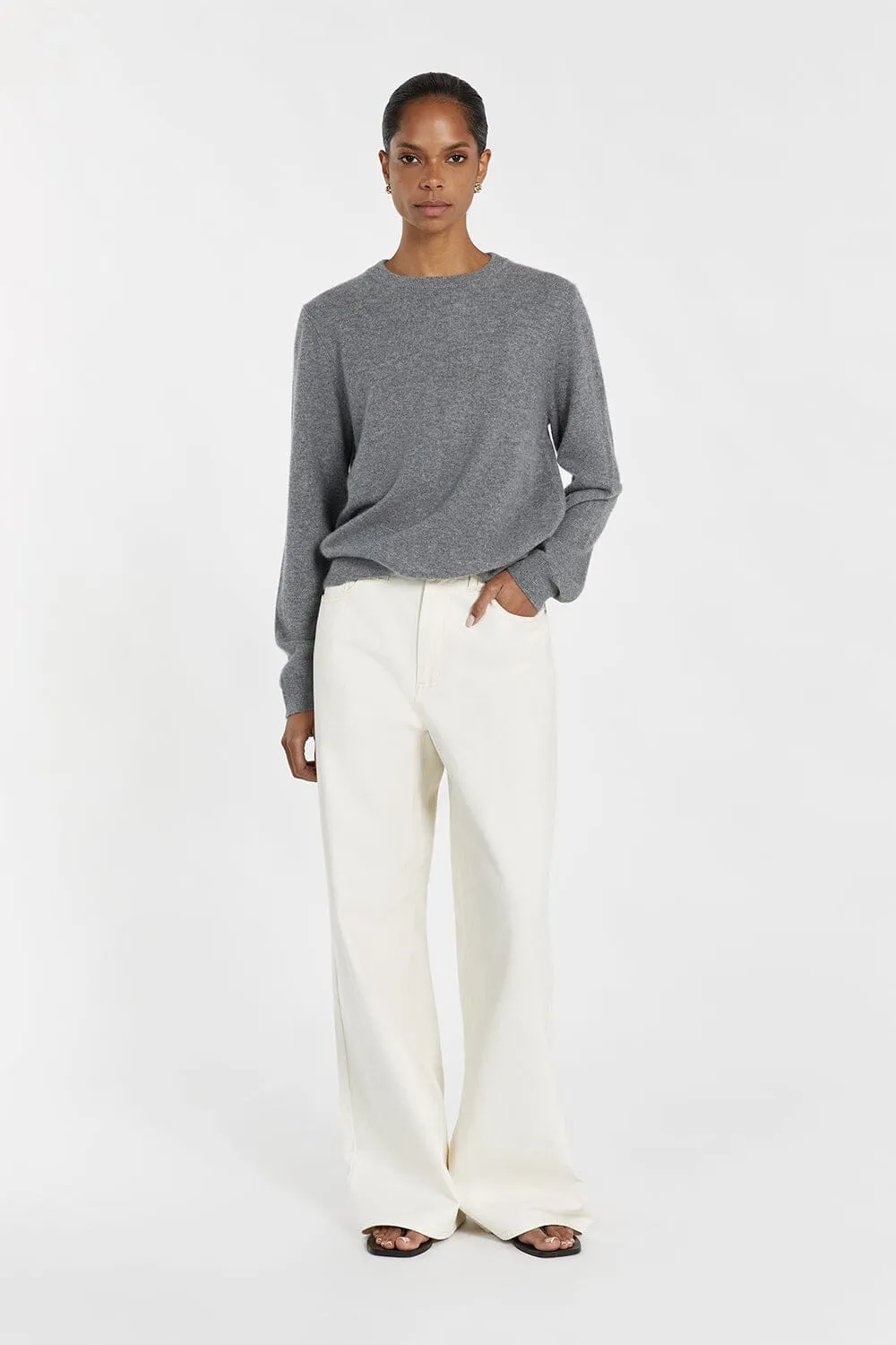 INDY GREY CASHMERE KNIT JUMPER