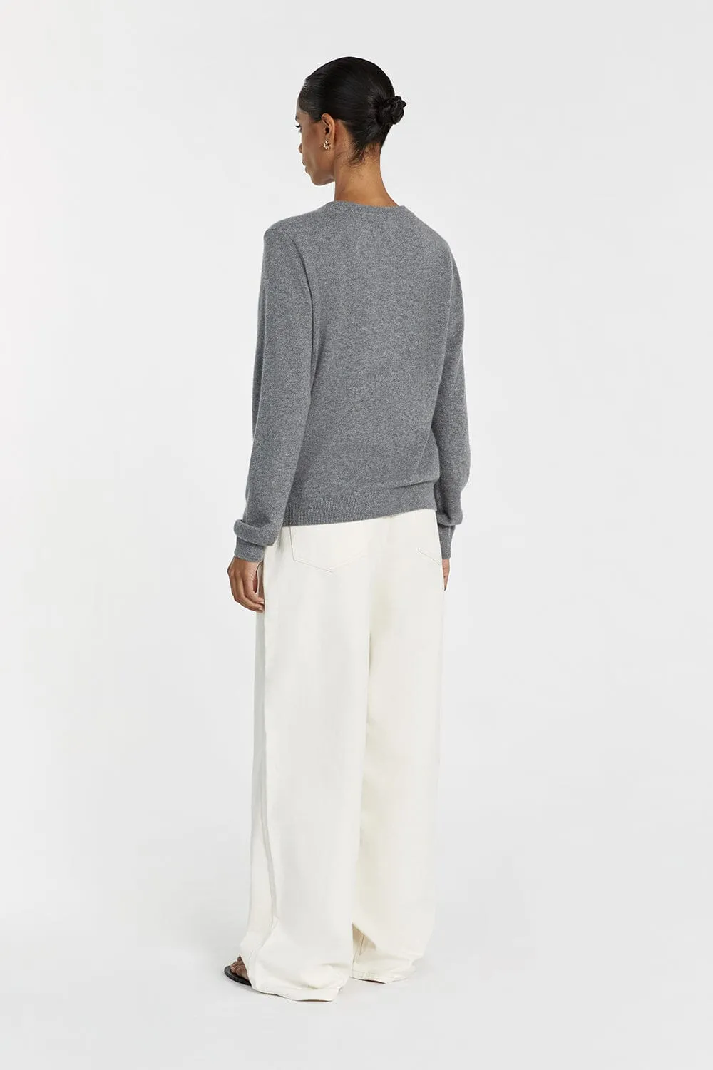 INDY GREY CASHMERE KNIT JUMPER