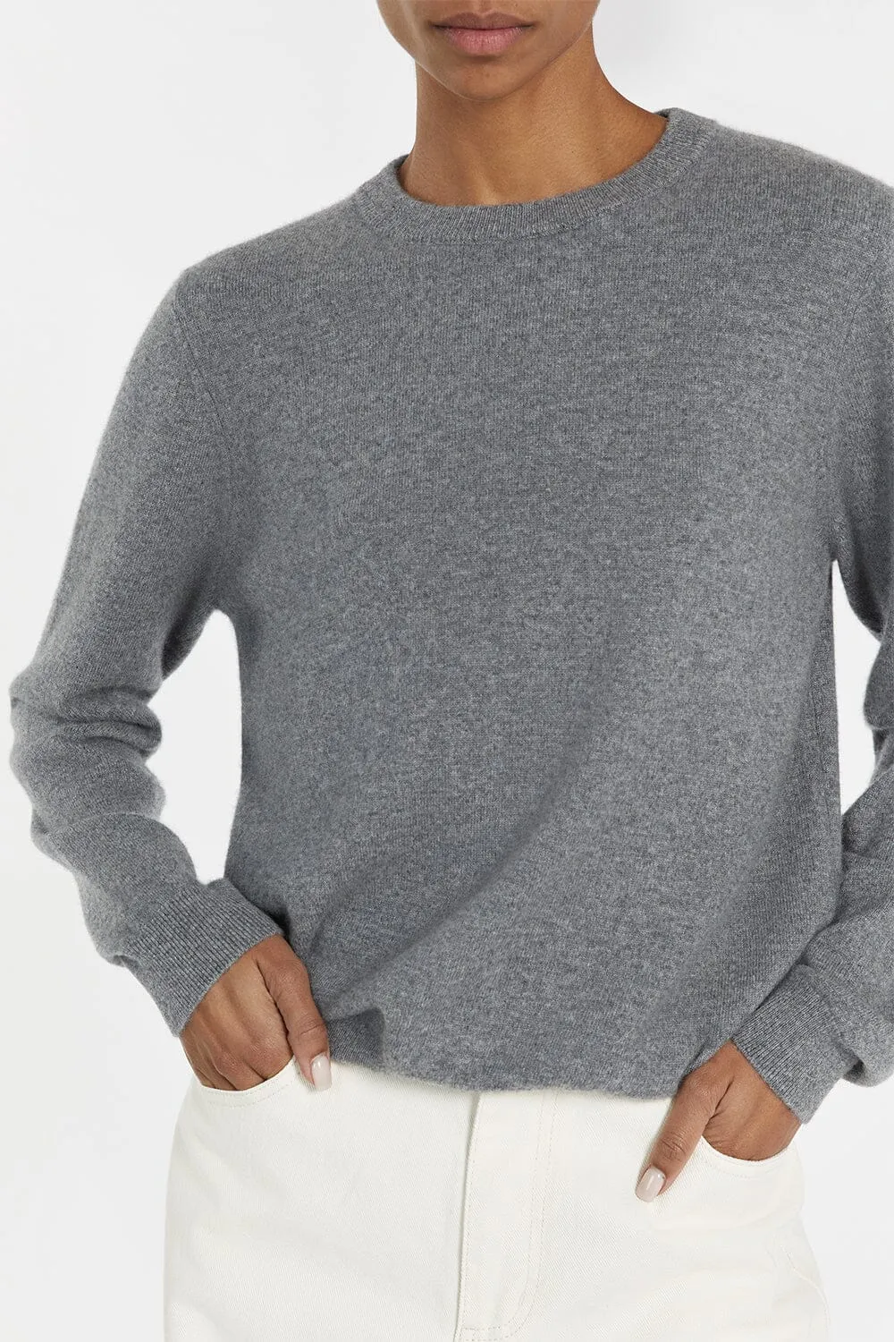 INDY GREY CASHMERE KNIT JUMPER