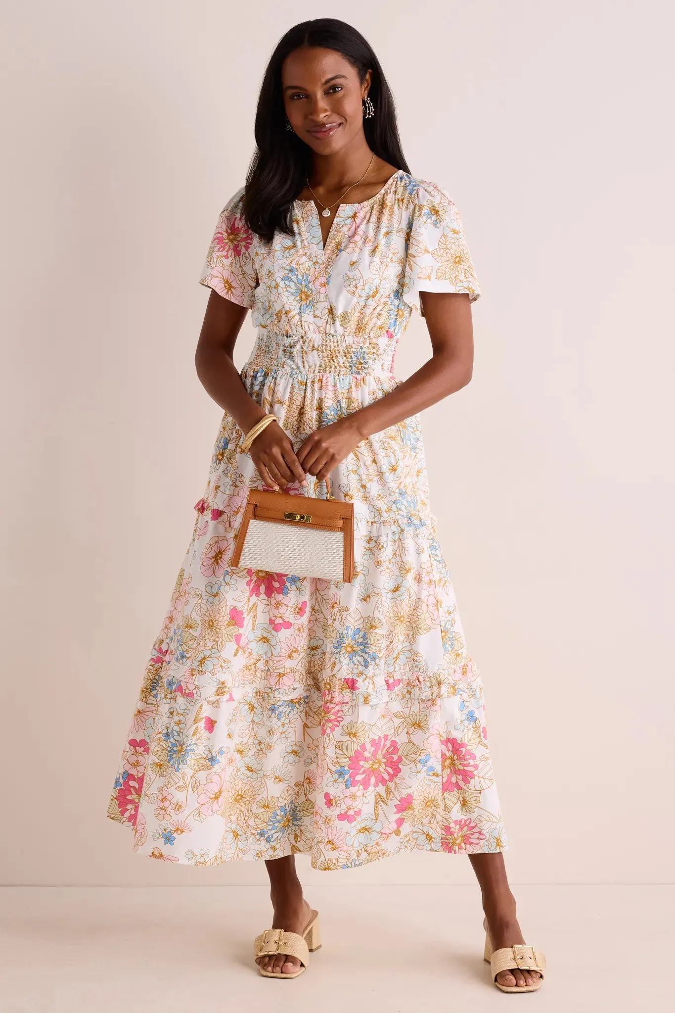 Isabella Dress- Pink & Blue Floral