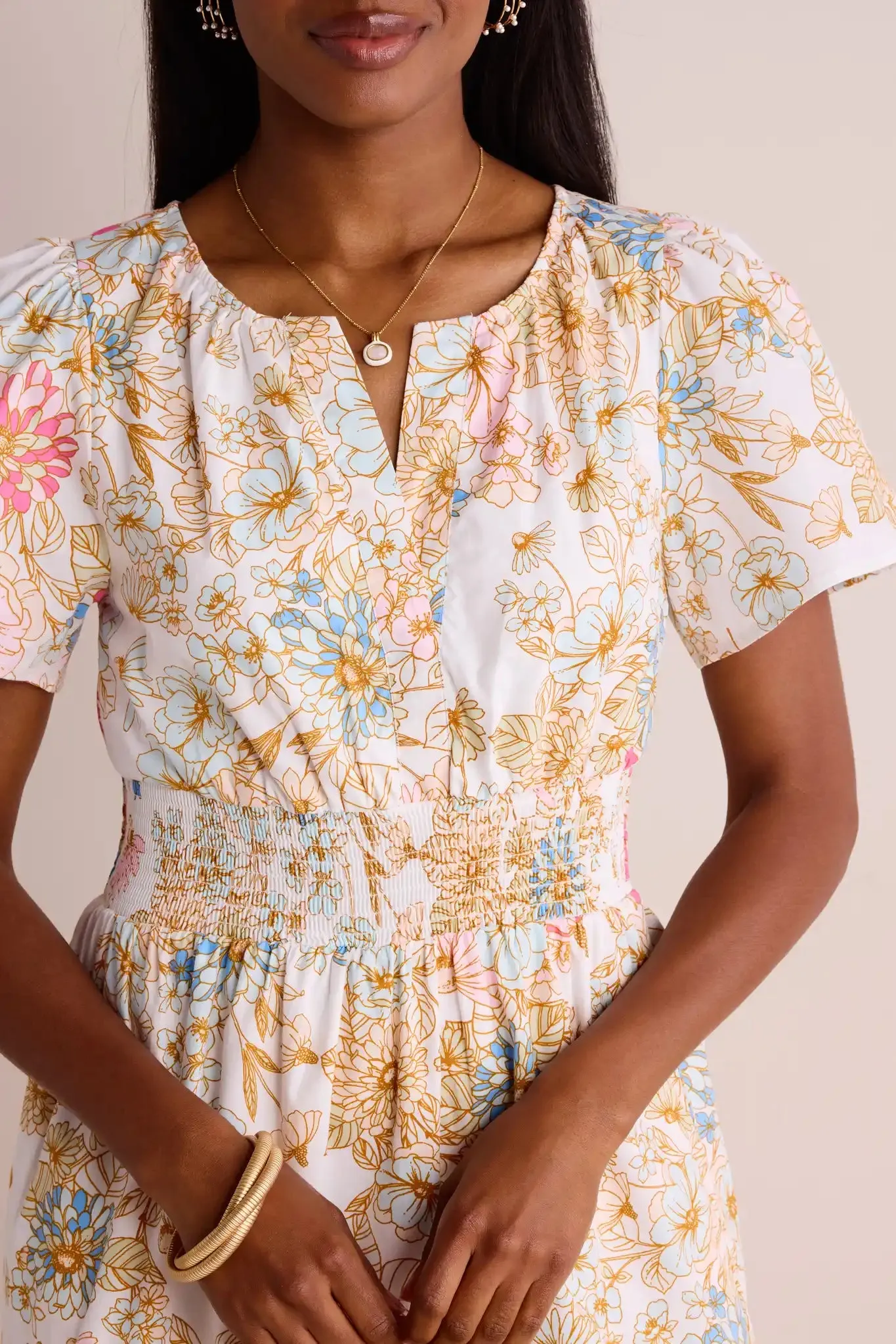 Isabella Dress- Pink & Blue Floral
