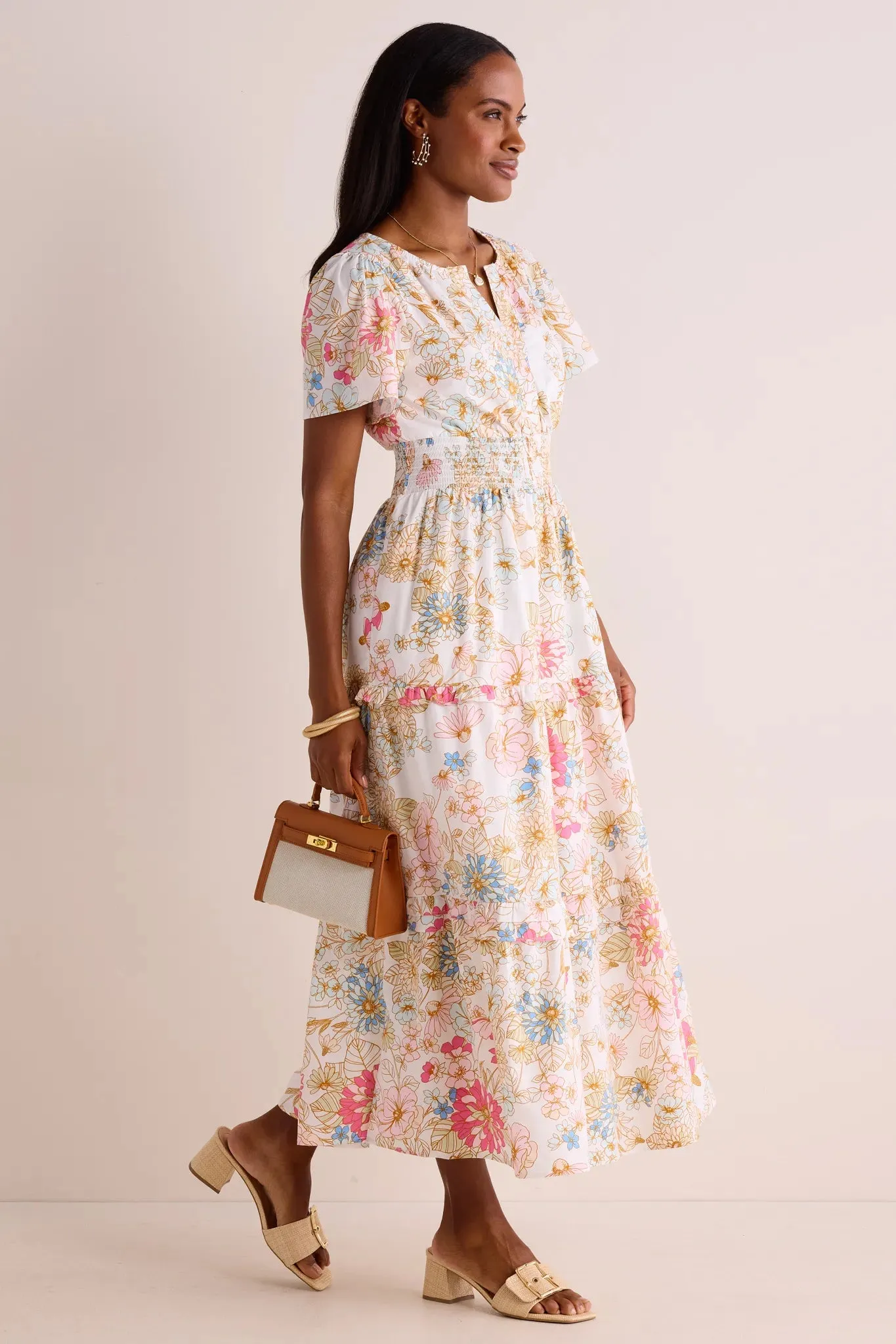 Isabella Dress- Pink & Blue Floral