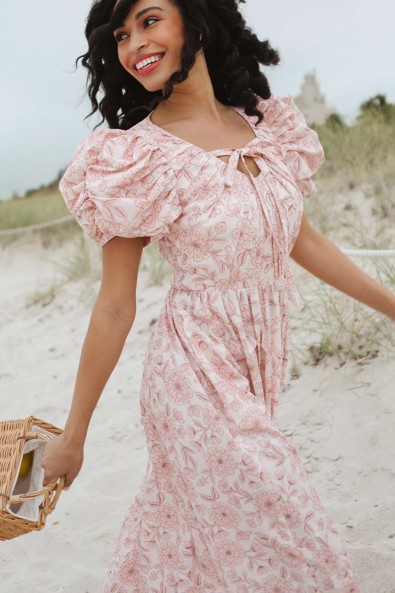 Jeanette Dress in Pink Floral
