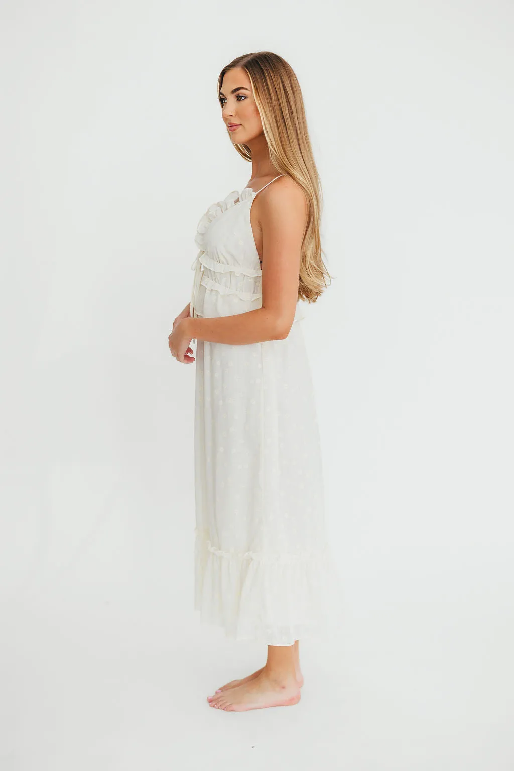 Jordan Midi Dress in Cream Floral