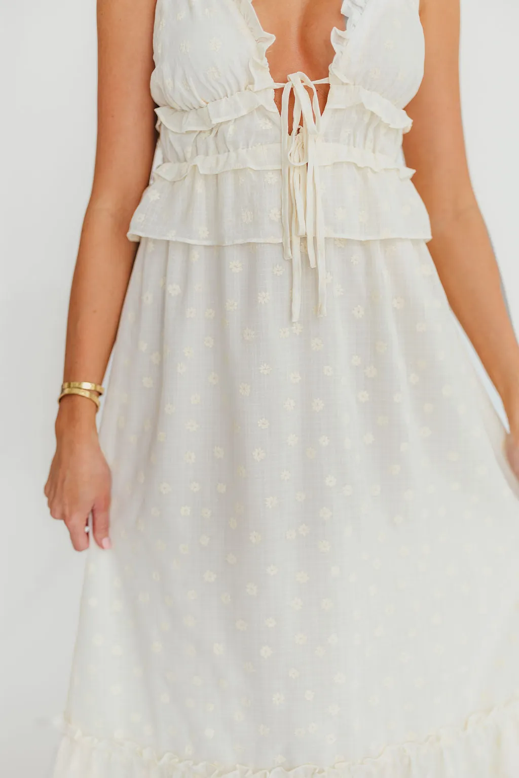 Jordan Midi Dress in Cream Floral