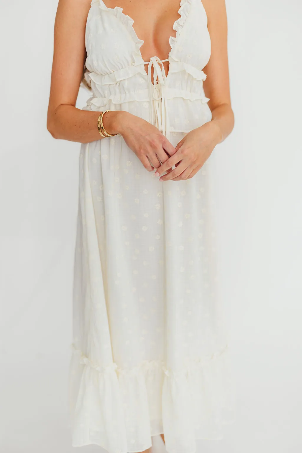 Jordan Midi Dress in Cream Floral