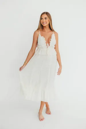 Jordan Midi Dress in Cream Floral