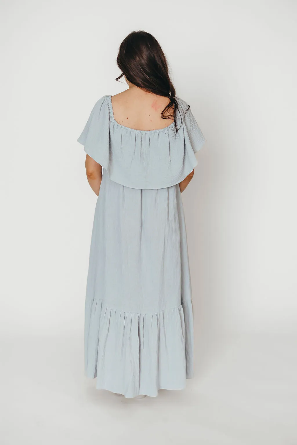 Josie 100% Cotton Maxi Dress in Cloud - Bump & Nursing Friendly