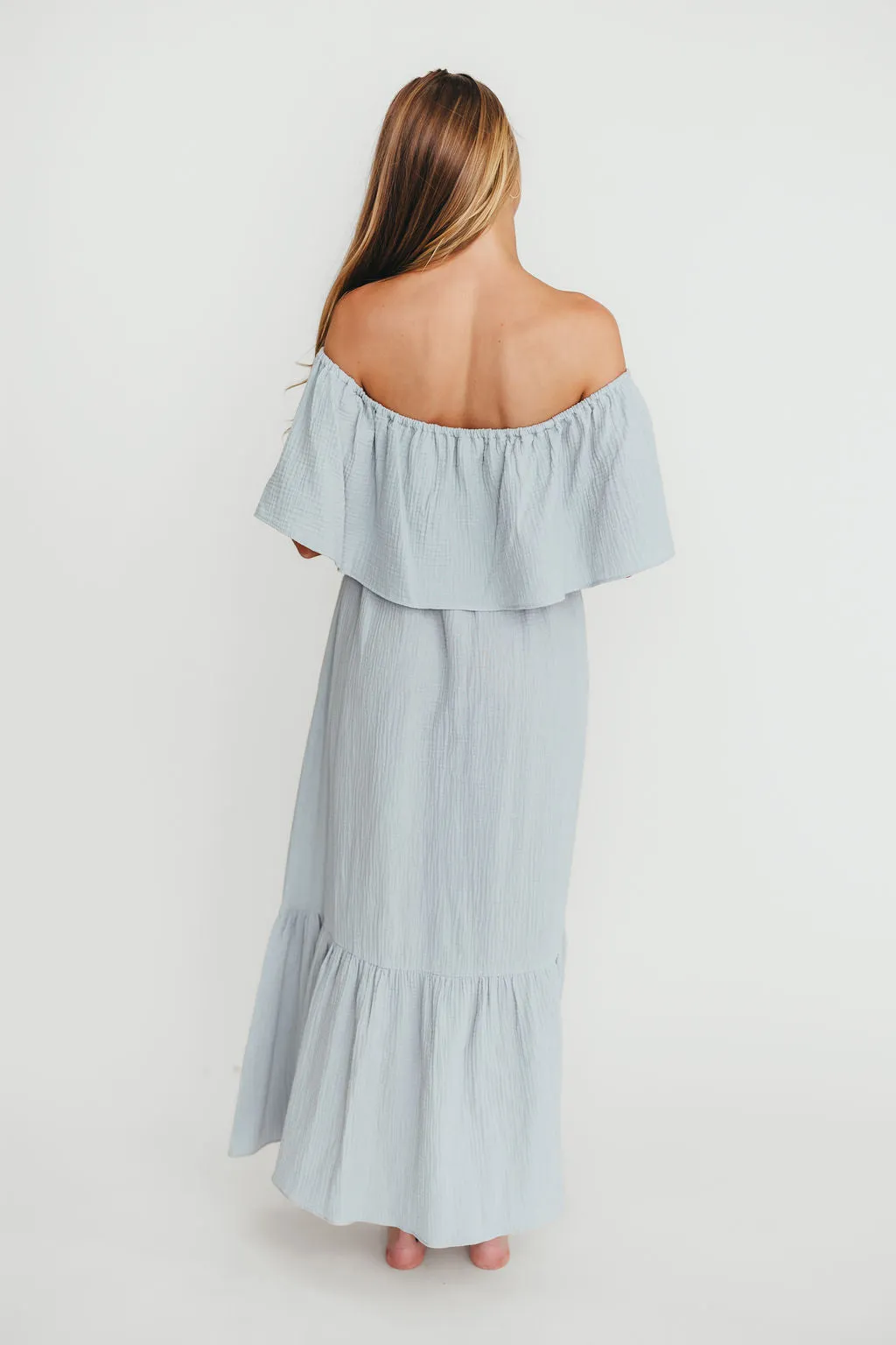 Josie 100% Cotton Maxi Dress in Cloud - Bump & Nursing Friendly
