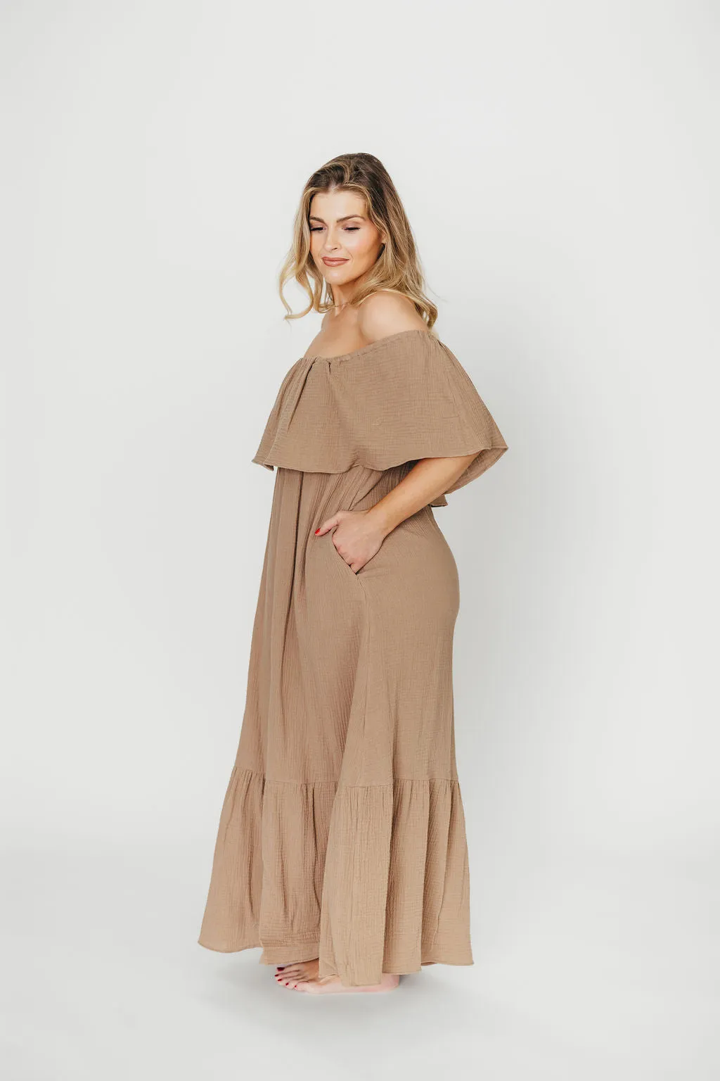Josie 100% Cotton Maxi Dress in Dry Thyme - Bump & Nursing Friendly