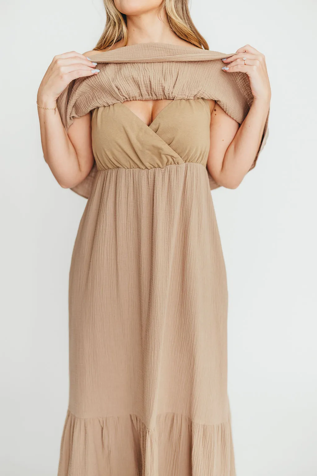Josie 100% Cotton Maxi Dress in Dry Thyme - Bump & Nursing Friendly