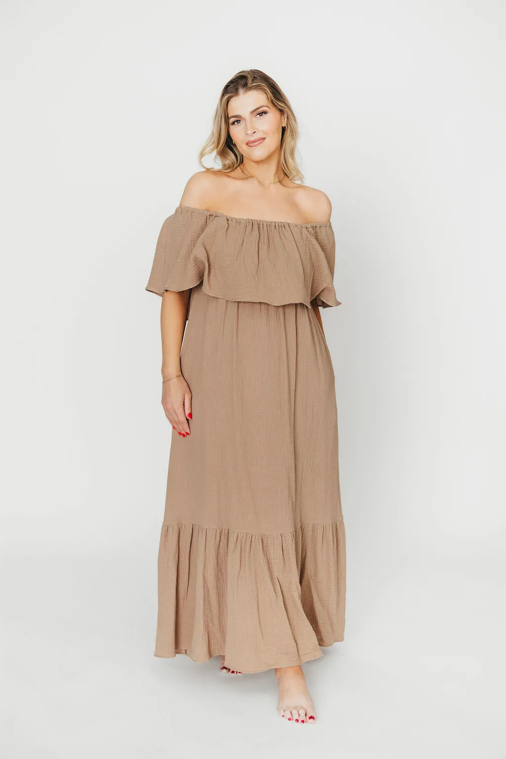 Josie 100% Cotton Maxi Dress in Dry Thyme - Bump & Nursing Friendly