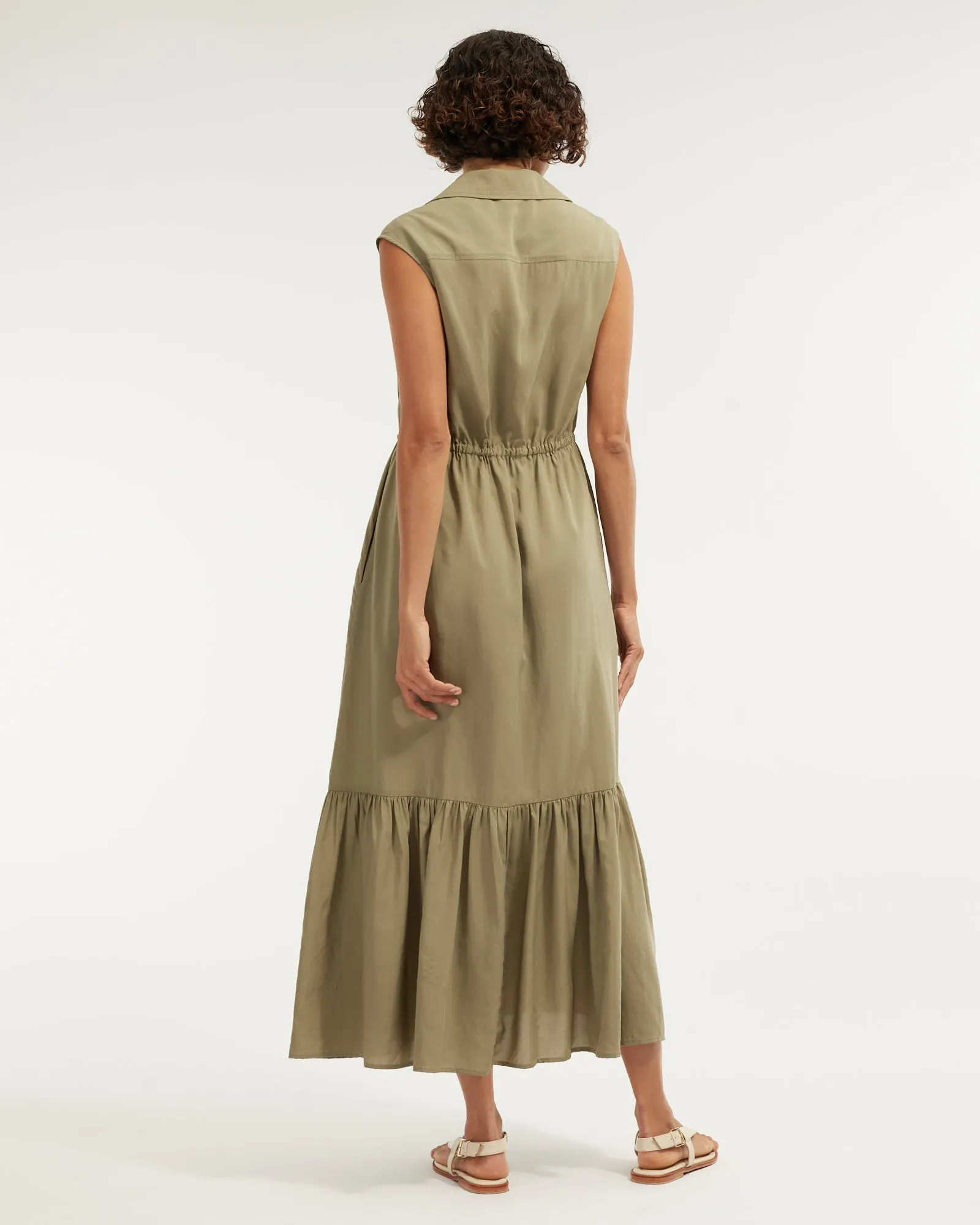 Kate Buttoned Maxi Dress - Olive