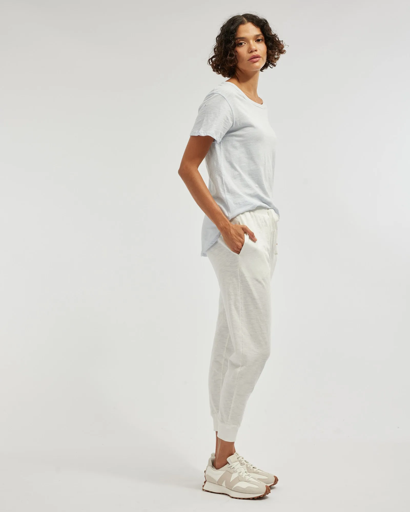 Kieran Cropped Jogger - White