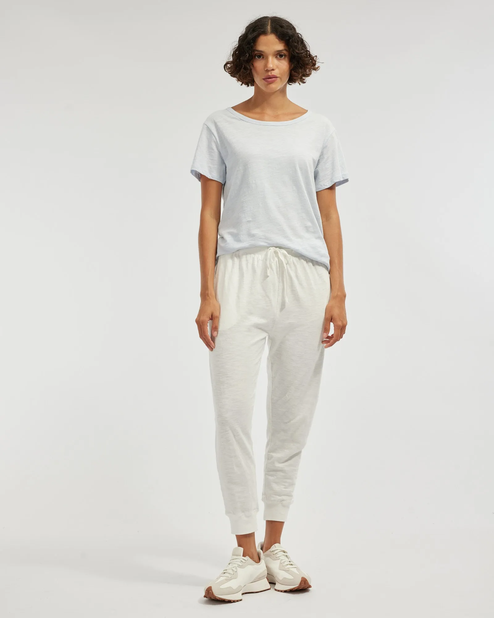 Kieran Cropped Jogger - White