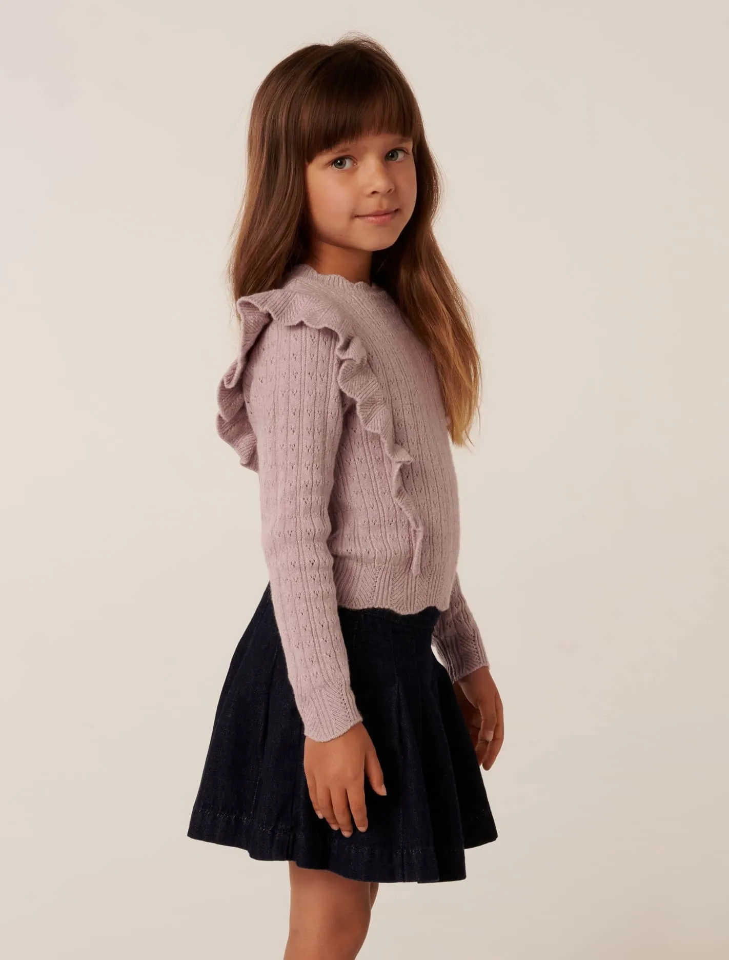 Kira Girls Pointelle Crew Top